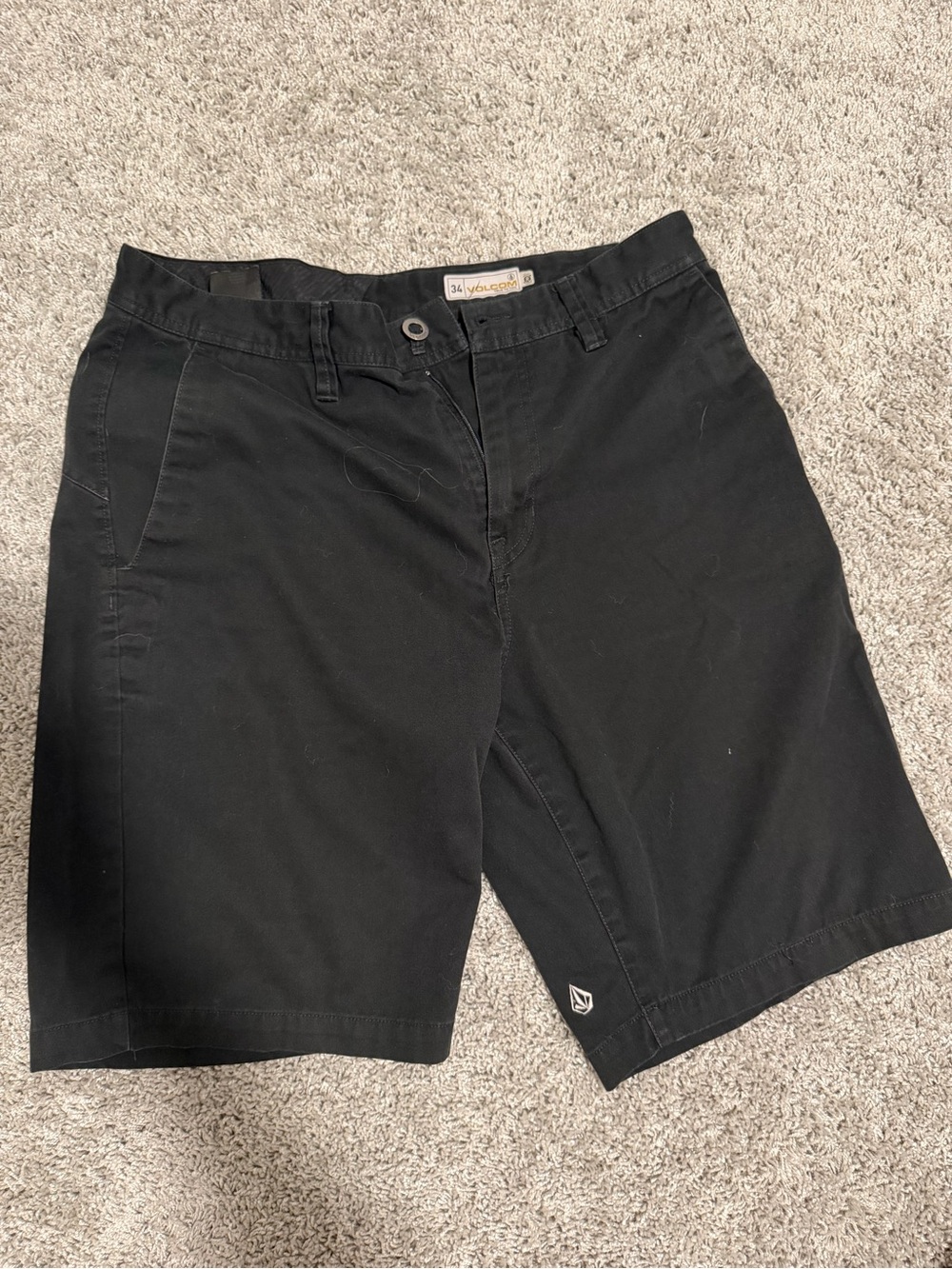 Volcom Black Men's Flat-Front Casual Shorts